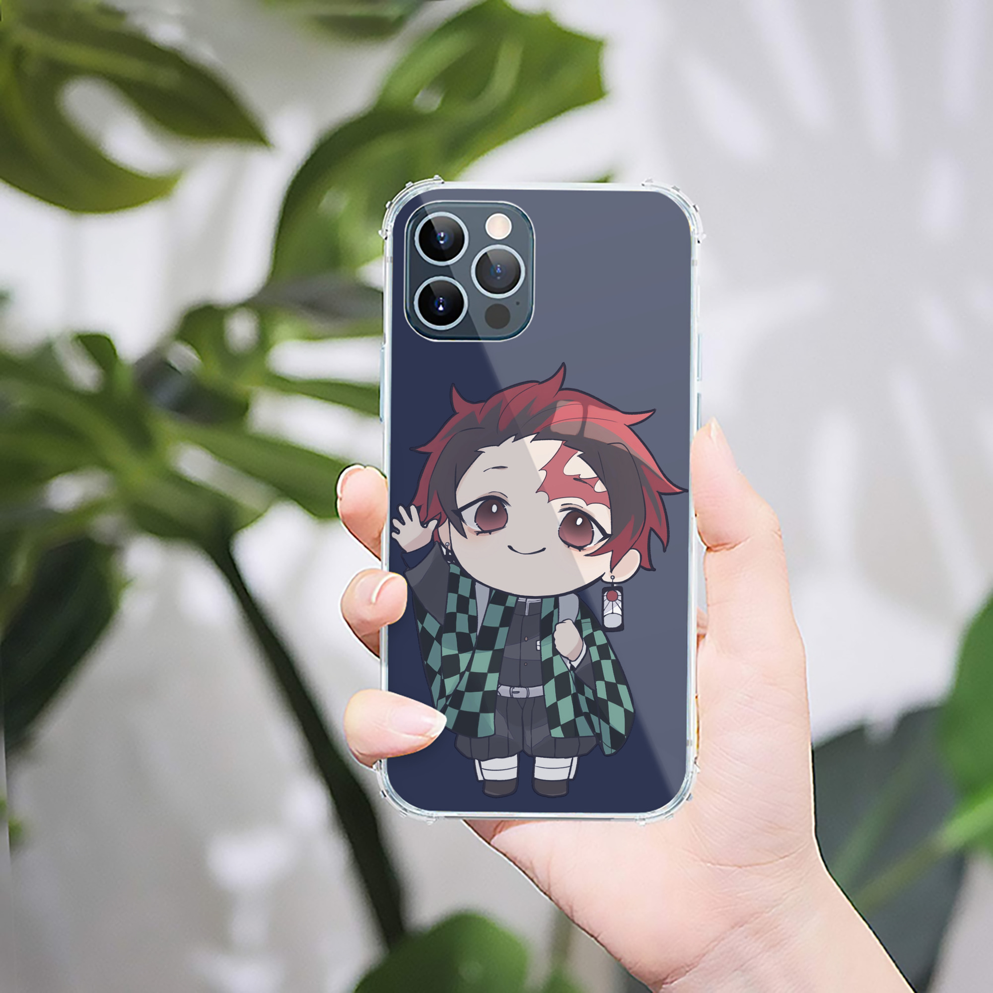 （画像用） 鬼滅の刃 竈門 炭治郎／かまど たんじろう Kamado Tanjirou 【iPhone 12シリーズ対応】透明スマホケース（クリアソフトケース）